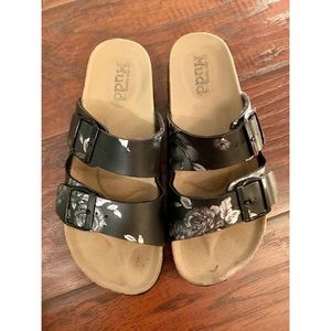 Faux Birkenstock’s, Floral Mudd Sandals